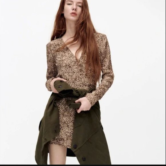 Anthropologie Dresses & Skirts - (🌹5/$25 🌹)  Zara ANIMAL LEOPARD PRINT WRAP DRESS (nwt) Size XS